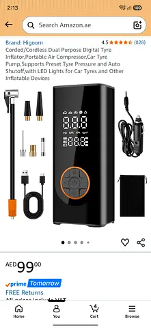Portable Digital Tyre Inflator / Air Compressor -