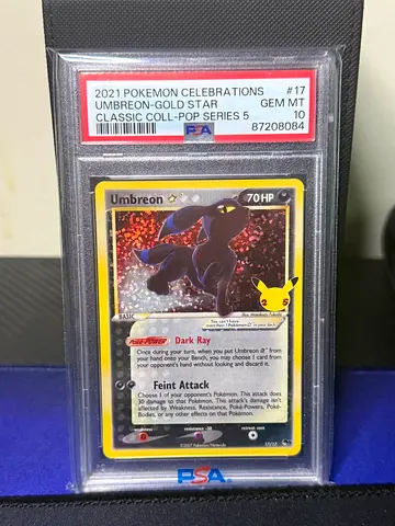 PSA 10 Umbreon Gold Star Pokémon Card (2021 Celebrations) - Classic Col-Pop Series 5