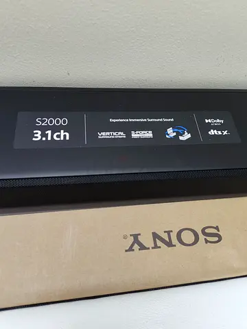 Sony S2000 3.1ch Soundbar  in Perfect Working Condition with orginal packaging and remote.