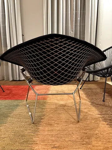 Modern Black Upholstered Accent Chair with Metal Legs