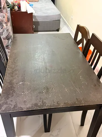 Wood Dining Table (6-seater) - Used, Needs Refinishing