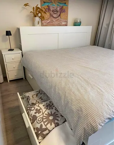IKEA Brimness Queen size bed frame with mattress