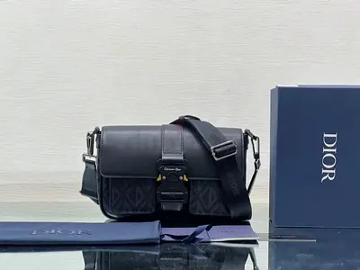 Dior Hit the Road Messenger Bag In Black CD Diamond Canvas