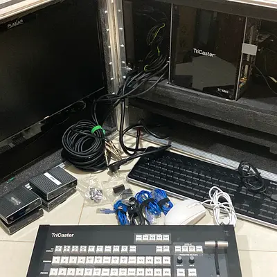 TriCaster Mini 4K in PLP Mini Hard Case and Tenveo 4K NDI PTZ and Controller Set