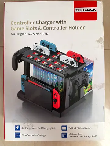 Nintendo Switch Controller Charging Stand with Game Slots Controller Holder