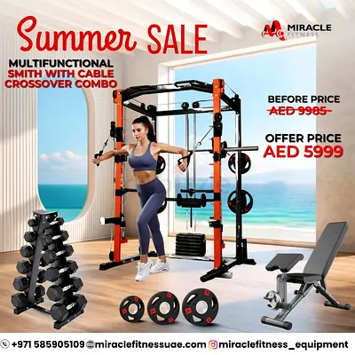 Miracle Fitness All in One Smith Multifunctional Trainer Combo Set