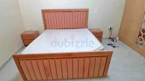 Wooden Double Bed Frame with 2 Nightstands - new