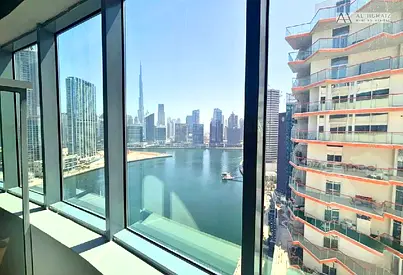 Full Canal & Burj View | Furnished Office | Vacant