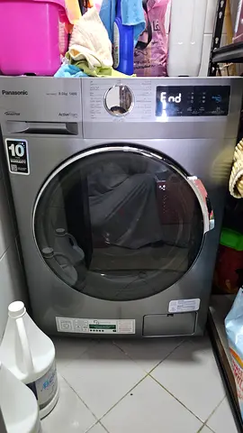 Panasonic Front Load Washing Machine - 8kg, Silver (Good Condition) - 7 months old.