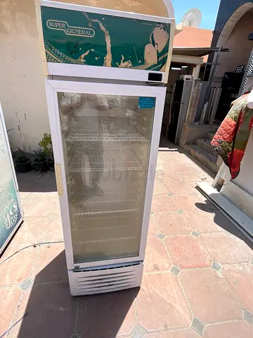 Single-door glass display refrigerator cooler - used