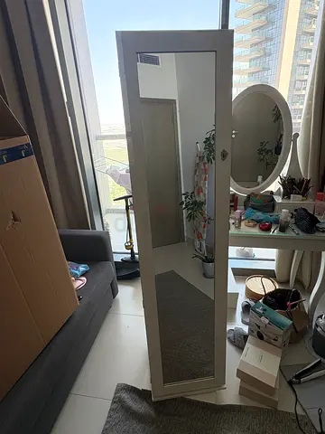 Full-length jewellery storage mirror