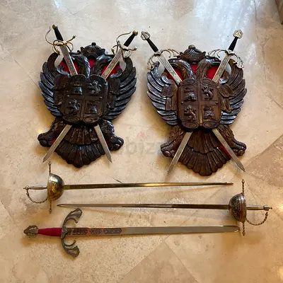 Antique Toledo Collectible Wall Decor Set with Mounts