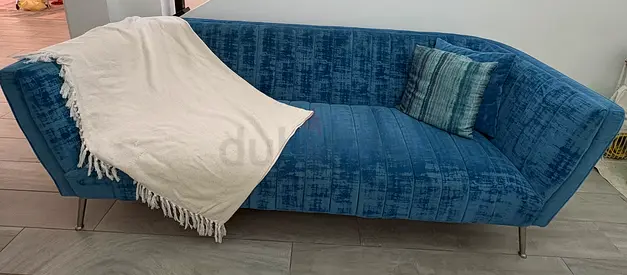 3-4 seaters Home center Modern Blue Tufted Sofa