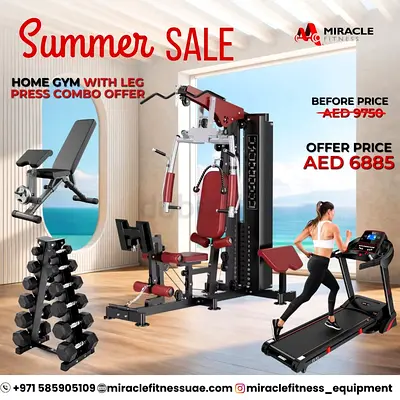 Miracle Fitness Home Gym Equipment with Leg Press Combo