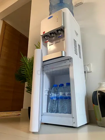 White Water Dispenser with Mini Fridge — Good Working Condition