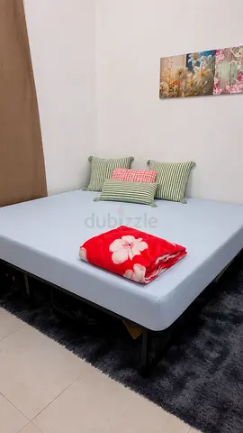 King size metal bed frame with mattress (used) - clean and sturdy 200*200 size