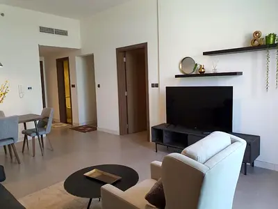 Furnished 1BR Apartment | La Riviera JVC | Balcony with Pool & City Views