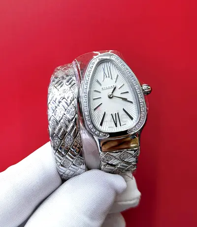 Bvlgari Serpenti Diamond-Set Stainless Steel Ladies Watch
