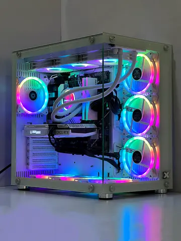 Full White i5 12th RTX 3060Ti 1TB NVME Watercooled GAMING PC