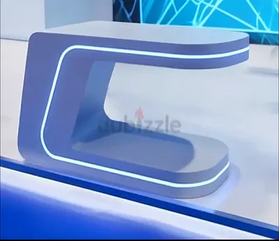Modern Custom Curved Side Table / Accent Table with LED Trim