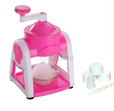 Manual Ice Shaver / Snow Cone Maker - Pink, Compact
