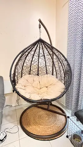 Hanging Egg Chair with Stand and Cushion - Good Condition