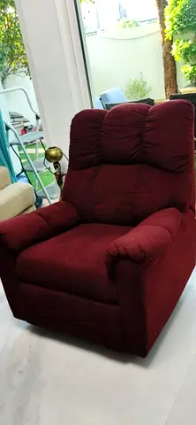 Comfortable Burgundy Recliner Armchair - Good Condition