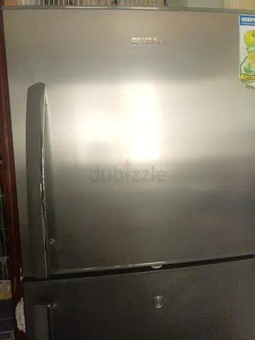 Used Geepas Stainless Steel Double-Door Refrigerator - Good Condition