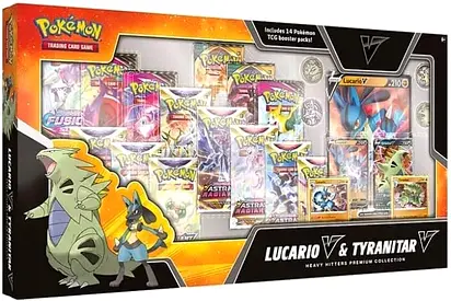Pokemon TCG: Heavy Hitters Premium Collection Box - Lucario V  Tyranitar V