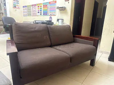 2 seater wooden sofa