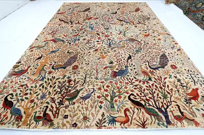 3x4.2 Tree of Life Rug with Bird and Floral Patterns afghan wool handmade carpet living room rugs