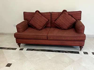 1 three Seater and 2 two seater Fabric Sofa with Matching Cushions