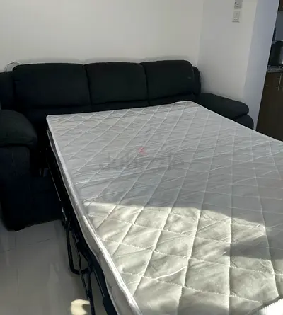 Dark grey 3-seater sofa bed with mattress - good condition NEGOTIABLE