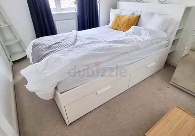 IKEA Brimness Double bed frame with ikea mattress like new