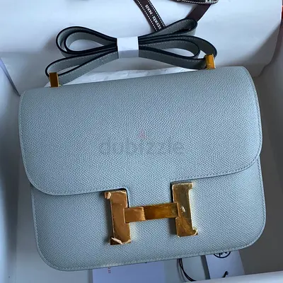 Hermes Constance 24 In Blue Lin Epsom Calfskin