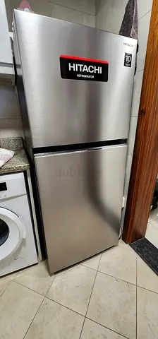 Hitachi Stainless Steel Double-Door Refrigerator - Good Working Condition