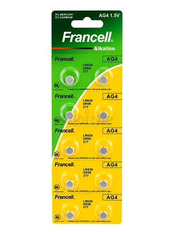 Pack of Francell AG4 LR626 1.5V Button Cell Batteries (6 pcs)