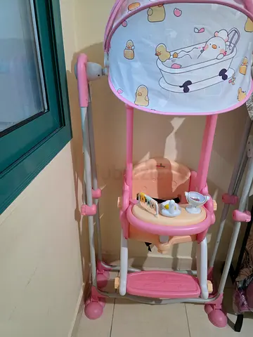 Used Pink Baby Swing/Walker Combo - Good Condition