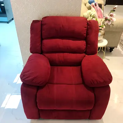 Maroon Red Plush Recliner Armchair - Comfortable Single Seater