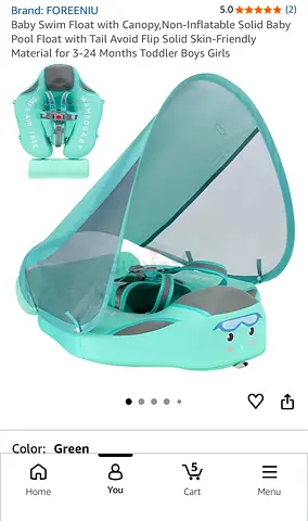 FOREENIU Baby Swim Float with Sun Canopy - Mambo baby float