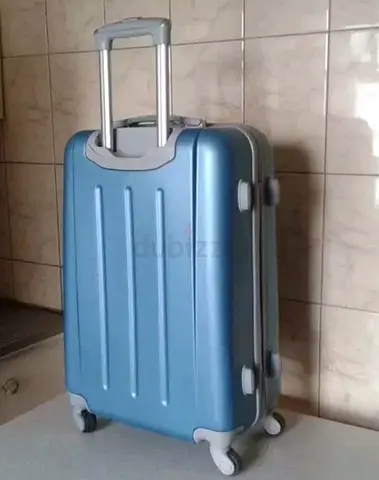 Hard-shell Carry-on Suitcase with 4 Wheels - Light Blue