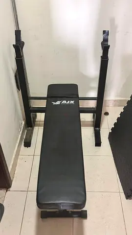 Adjustable Weight Bench with Bar Rack - Good Condition