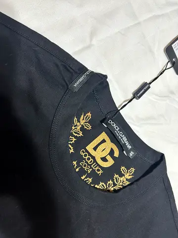 Basic Black Dolce  Gabbana DG Goodluck 2024 Logo T-shirt - Brand New with Tags