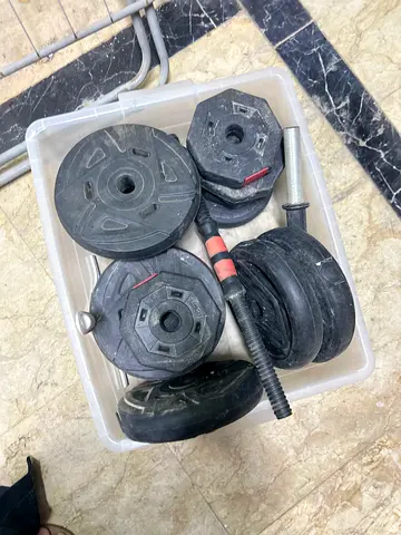 30 kg Adjustable Dumbbell Set with Weight Plates and Bars - Used