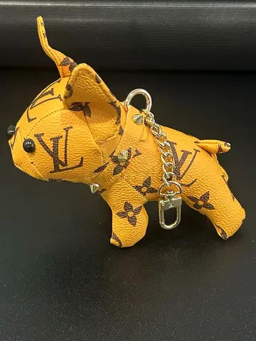 LV monogram dog keychain charm
