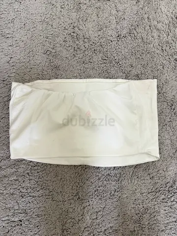 White Cotton Bandeau Tube Top - Size S/M
