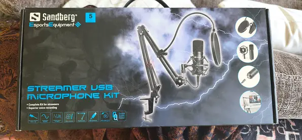 Sandberg Streamer USB Microphone Kit with Boom Arm and Pop Filter
