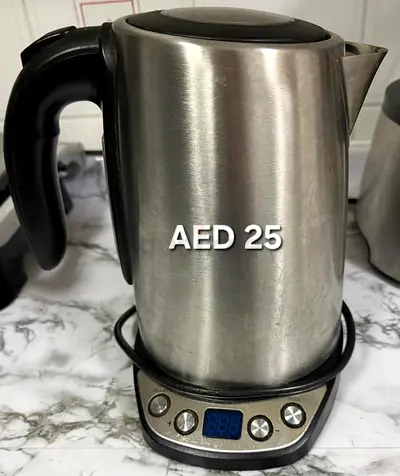 Stainless Steel Electric Kettle with Temperature Control - AED 25