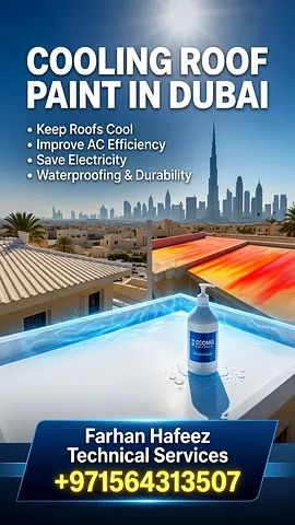 Roof cooling from hot weather of uae save electricity and save you roof and save your ac