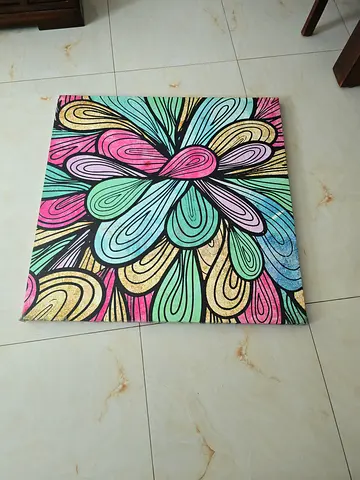 Large Colorful Abstract Canvas Wall Art